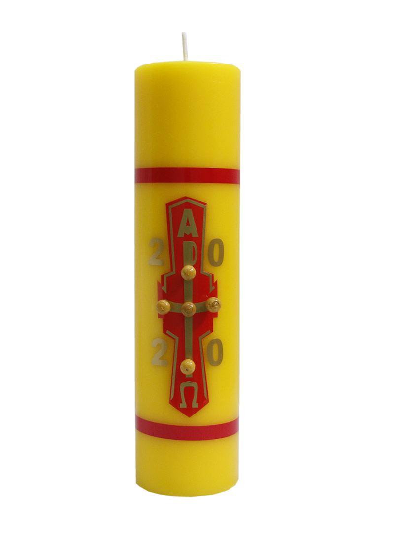 Círio para Capelas - 30cm x 7,5cm - Amarelo
